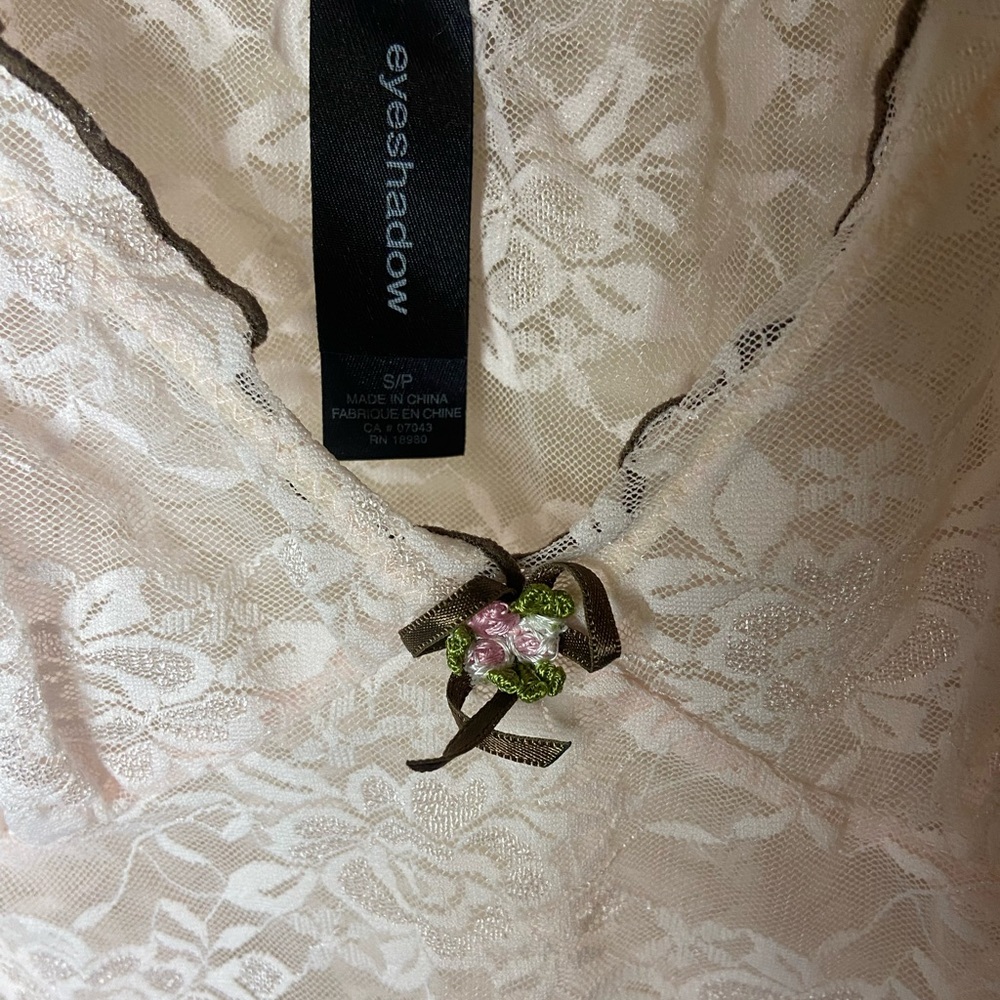 Vintage Pink and Brown Lace Tank